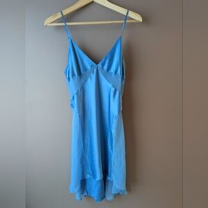 Victoria's Secret Blue slip sz M pink label